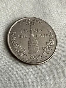 2000 D - Maryland State Quarter - 1788 The Old Line State - Raro - Imagen 1 de 4