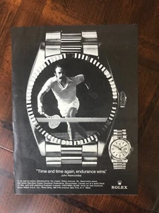 1976 vintage original print ad Rolex 18kt Gold Watch John Newcombe - Picture 1 of 1
