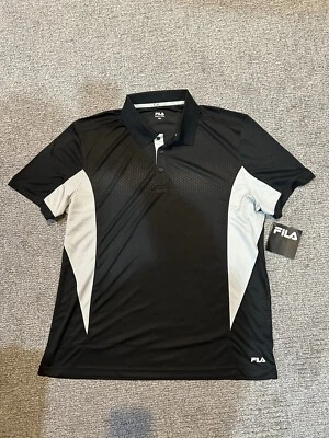 Camisa deportiva polo de golf FILA XXL negra con gris manga corta nueva con etiqueta Foto 1 de 4