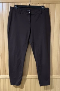 Eileen Fisher Brown Ponte Knit Ankle Zip Riding Style Pants Size Large - Picture 1 of 13