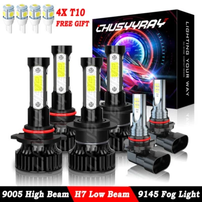 Kit de faros LED altos bajos + bombillas antiniebla 6500K para Lincoln Town Car 2003-2011 Foto 1 de 4