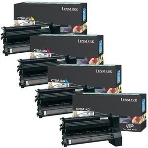 New 4PK Genuine Lexmark C780 C780N C782 C782E Toner Cartridges C780A1KG - Picture 1 of 1