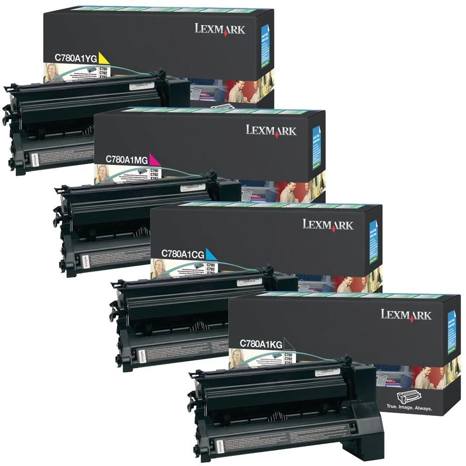 New 4PK Genuine Lexmark C780 C780N C782 C782E Toner Cartridges C780A1KG - Image 1 of 1