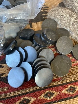 "Rebanadas de cuerno de búfalo, redondas, espaciadores, mango de cuchillo, 1,5"" de diámetro, 1/4"" de grosor" Foto 1 de 2