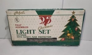 Hofert's 25-Light C9 CLEAR CHRISTMAS String Light Set GREEN WIRE 0951-02 - Picture 1 of 4