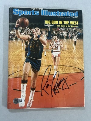 Revista Sports Illustrated autografiada firmada por Rick Barry 1974 Beckett certificado de autenticidad BAS Foto 1 de 2