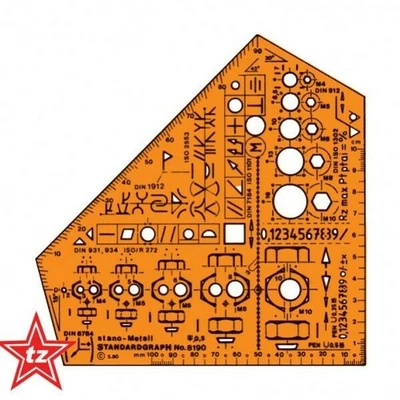 standardgraph Schablone 8190 Schulwinkel STANO Metall - Bild 1 von 2