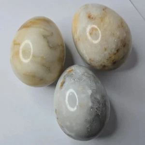 3" Decorative Stone Eggs (3) - Picture 1 of 8