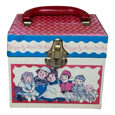 Vintage 1998 Raggedy Anne & Andy Jewelry Box Case w/ Mirror & Tray Snowden - Image 1 of 4