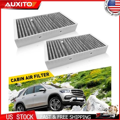 Filtro de aire de cabina de carbón activado 2 piezas para Mercedes-Benz G550 GL320 GL350 GL450 J Foto 1 de 4