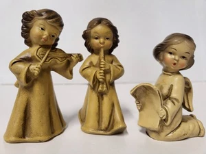 NEUWERTIG Vintage 50er Trio Pappmaché Chor Engel Figuren handbemalt in Japan - Bild 1 von 21
