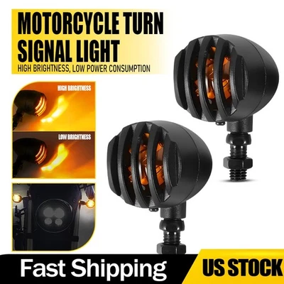 1/2SET Motorcycle Turn Signal Front Rear Amber For Harley Honda Suzuki Yamaha - Image 1 of 4