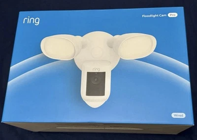 Ring Floodlight Cam Pro Wired 2K Vision, 2 LED Lights Wi-Fi & 3D Motion White - Image 1 of 2