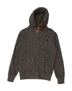 SUPERDRY Mens Zip Hoodie Sweater Small Grey Flecked Cotton GA04 - Picture 1 of 3