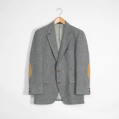 Vintage Pendleton Wool Tweed Blazer Mens 40 - Gray Elbow Patch Sport Coat Jacket - Image 1 of 4