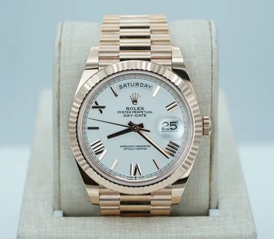 Rolex 228235 DAY DATE 40 ROSE GOLD WHITE ROMAN DIAL 2023 WARRANTY FULL SET - Image 1 of 4