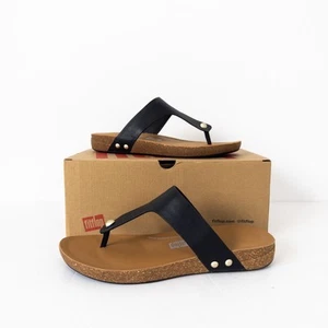 Sandalias FitFlop Iqushion de cuero con puntera UK 5 NUEVAS negras sin cordones PVP £80 - Imagen 1 de 18