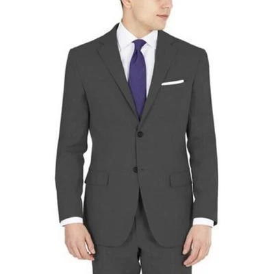 Chaqueta de Traje DKNY Para Hombre Ajuste Moderno Elástico 36R Gris Carbón Sólido $360 Foto 1 de 4