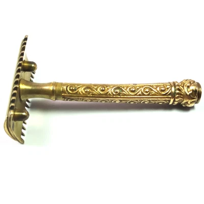 1909 Gillette ABC Pocket Edition Razor Gold Plated Scrolls Design B261202 - Image 1 of 4