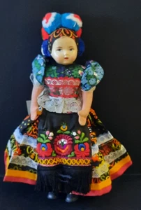Vintage Hungarian Doll Traditional Matyó Folk Art Mezokovesd Region Hungary 12” - Picture 1 of 10