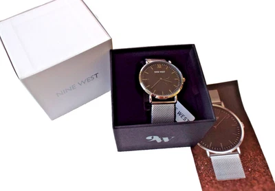 NUEVO***RELOJ PULSERA NINE WEST Asher tono plata malla!! Foto 1 de 4