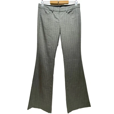 Express Design Studio Pants Women's 6 Grey Pinstripe Mid-Rise Bootcut Slacks GUC - Image 1 of 4