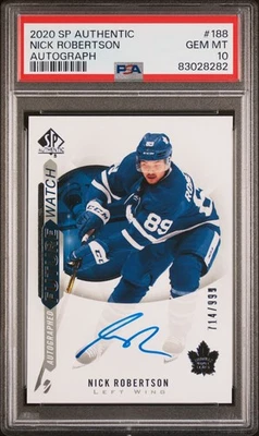 2020-21 SP Authentic Future Watch Auto Nick Robertson /999 #188 PSA 10 - Image 1 of 2