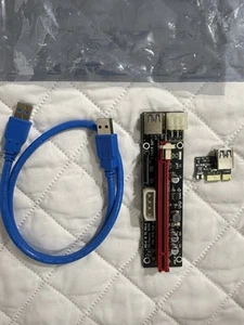 PCI-E 1x a 16x Alimentato USB3.0 GPU Riser Extender Adattatore Scheda Cavo - Foto 1 di 5
