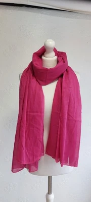 Women’s Pink Lightweight Cotton Scarf Shawl Wrap 100% Soft Cotton New Sealed - Image 1 of 4