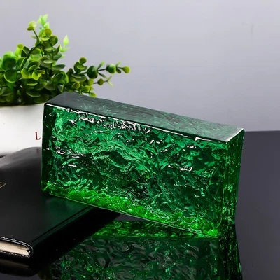 Barra de pared divisoria transparente ladrillo de vidrio coloreado hotel degradado cristal verde Foto 1 de 4