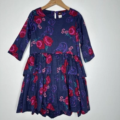 Vestido Floral Colección Tea Niñas Talla 5 Azul Peplum Pascua Fiesta de Cumpleaños Foto 1 de 4