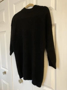 David Hollis Vintage Damen S Lammwolle & Kaninchenhaar schwarz Pullover Grube-Grube - Bild 1 von 7