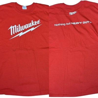 Milwaukee Tools Nothing But Heavy Duty 红色 T 恤短袖 M12 18 全新大号 — 第 1/4 张图片