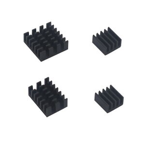 Aluminium Kühlkörper Kit in Schwarz für Raspberry Pi 4 4tlg.Set inkl. Klebefolie