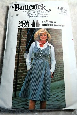 Butterick Sew and Go Pull on Sashed Jumper Size 12 Bust 34" - Image 1 of 3
