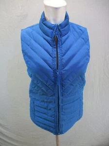 ANN TAYLOR Size XXS Womens Blue Full Zip Stand Collar Pocket Insulated Vest 825 - Picture 1 of 11