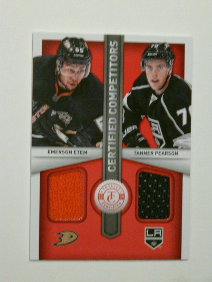 2013-14 Totally Certified Dual Jersey Emerson Etem Tanner Pearson CC-EP - Image 1 of 1