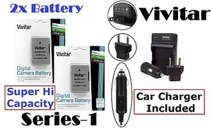 Super Hi Vivitar 2-Pc 2300 mAh EN-EL14a Li-Ion Battery & Charger For Nikon D3400 - Picture 1 of 8