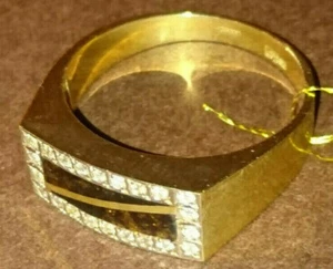 22 DIAMONDS! NEU!! Für brutale Männer! Ring Gold! Cooles Bild! - Bild 1 von 12
