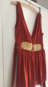 Damen Bluse Top Gold Rot Oberteil Gr. M /38 Party Cocktail Sommer Party asia  - Bild 1 von 10