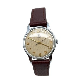 Tudor Vintage Handaufzug Uhr, mit braunem Armband - Bild 1 von 7