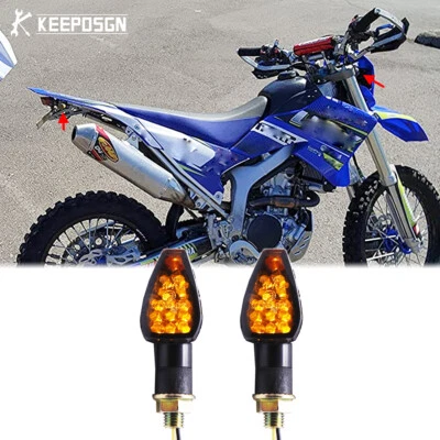 2x 10 毫米 LED 转向信号灯迷你指示器适用于雅马哈 WR250R WR125 WR450F 500 — 第 1/4 张图片