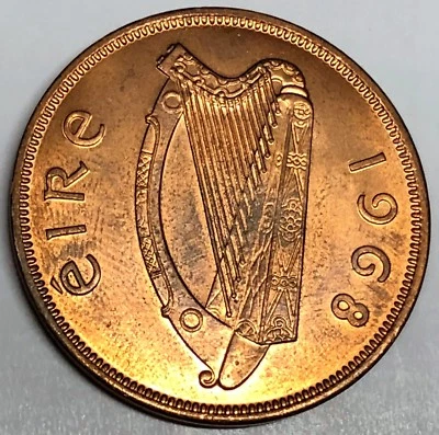 # C4597     IRELAND   COIN,     LARGE PENNY    1968   Au. - Image 1 of 2