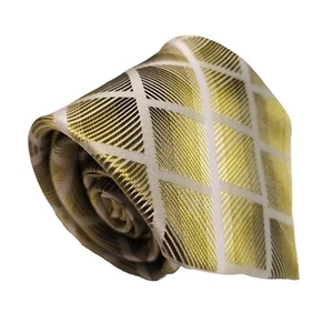 Enrico Fertuchie Necktie Green Geometric Neck Tie 60x4" Jacquard fabric - Picture 1 of 4