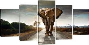 Elephant Canvas Prints Wall Art Animals Pictures to Photo Paintings Decor for Li - Picture 1 of 8