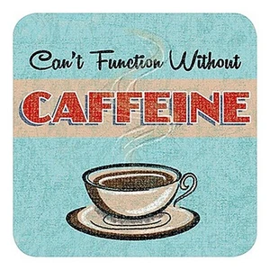 No puede funcionar sin cafeína alfombrilla de bebidas con respaldo de corcho / montaña rusa (og) - Imagen 1 de 1