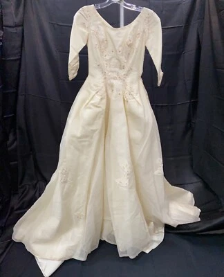 Vintage 1950s Wedding Dress Mid Century Modern MCM Extra Small - Image 1 of 4