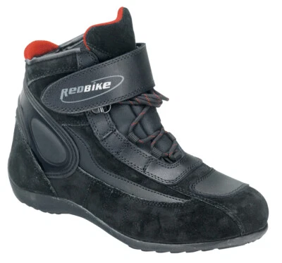 REDBIKE Motorradstiefel REBELL Leder Knöchelschutz schwarz Motorradschuhe