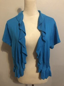Style Co Women’s Cardigan Blue Color Size XL Shorts Sleeve - Picture 1 of 7