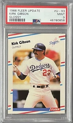 KIRK GIBSON 1988 Fleer Update GLOSSY  #U-93 PSA 9 MINT - Image 1 of 2